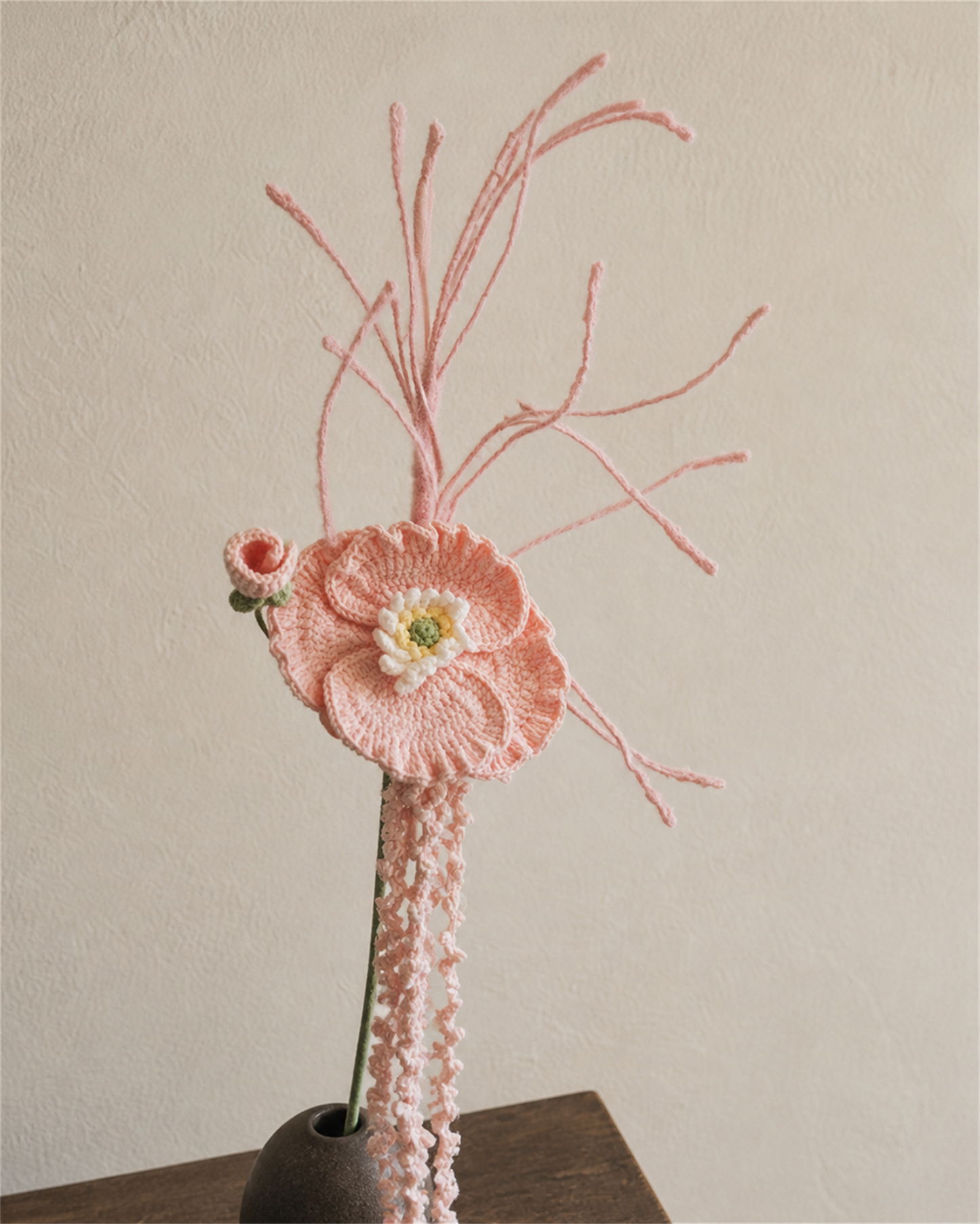 Blush Crochet Flower Trio