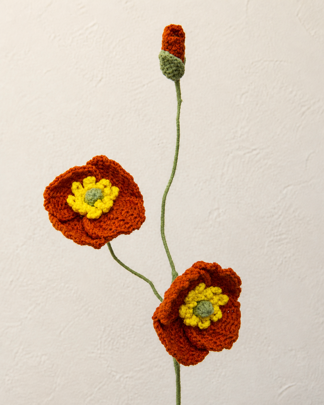 Red Poppy Crochet Vase