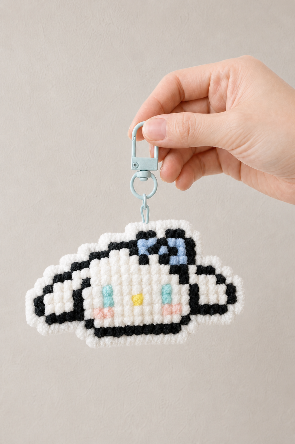 Pixel Character Crochet Keychain