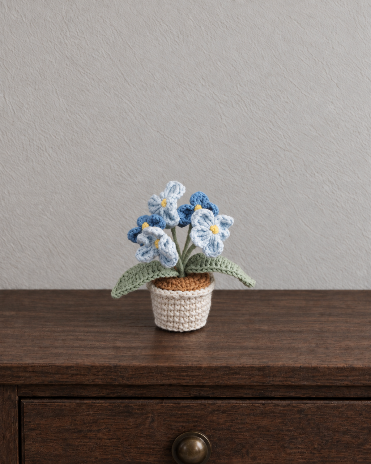 Blue Flower Bouquet Magnetic Mini Potted Plant