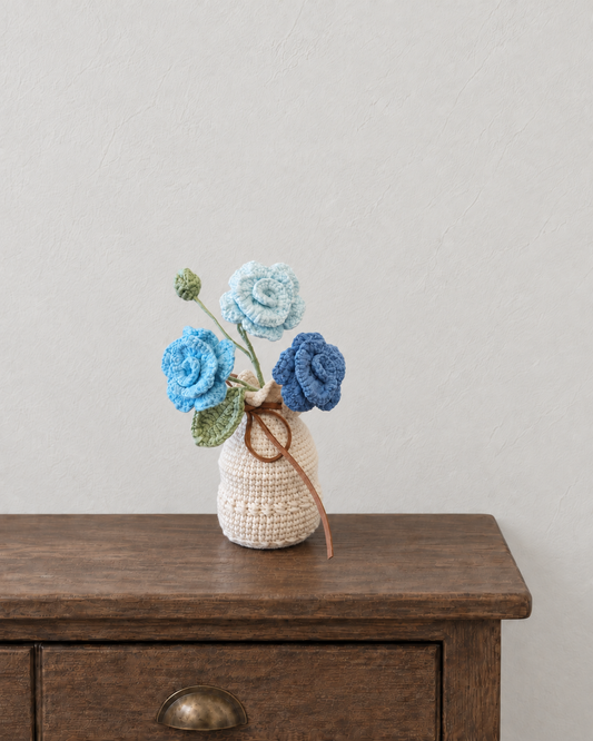 Blue Rose Vase