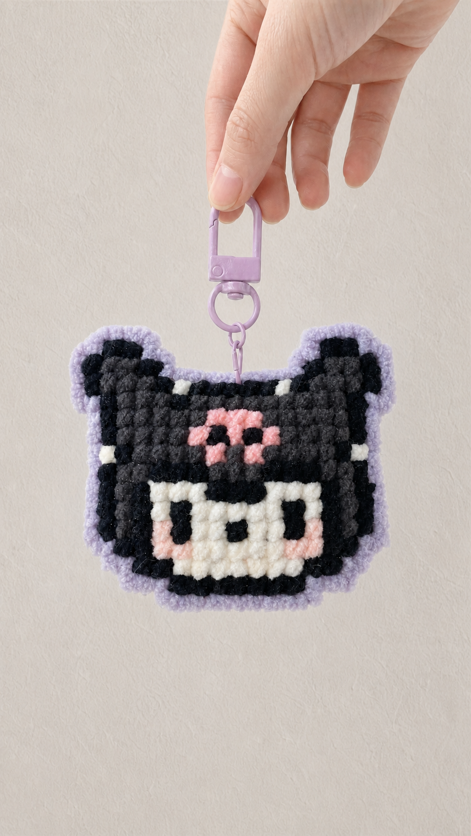 Pixel Character Crochet Keychain