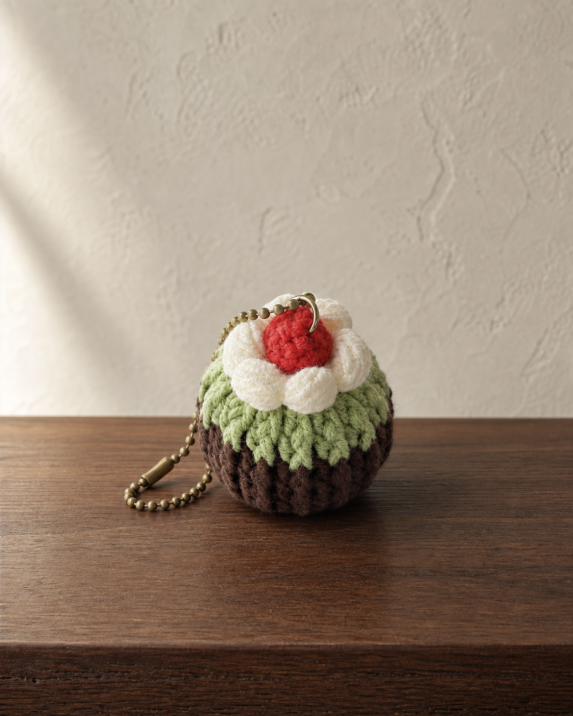 Mini Cupcake Crochet Keychain