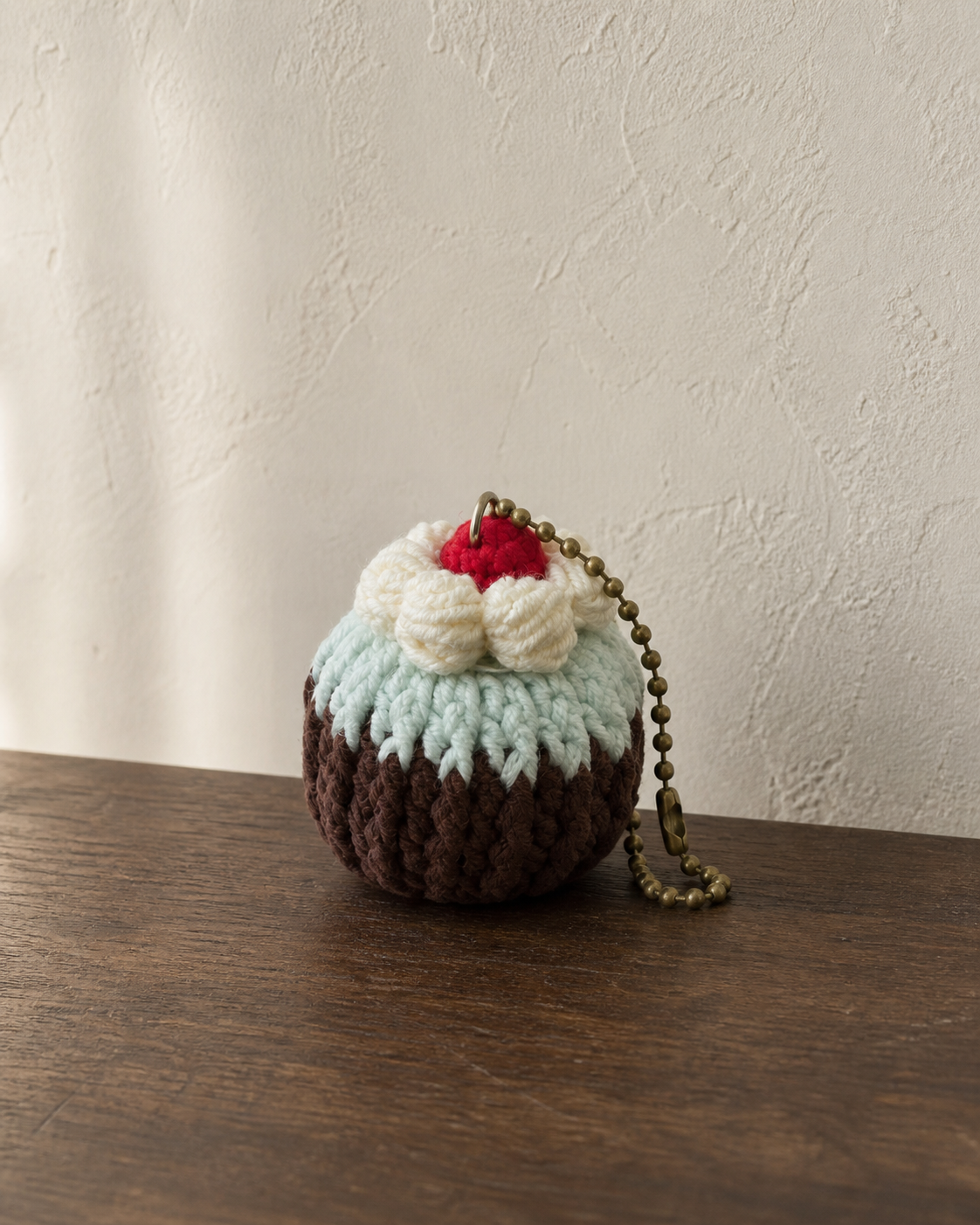 Mini Cupcake Crochet Keychain