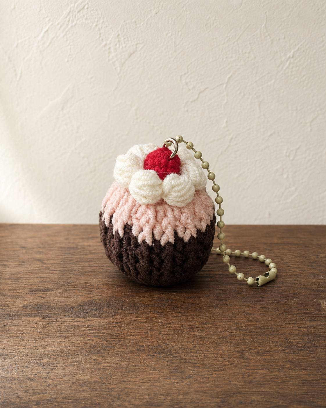 Mini Cupcake Crochet Keychain