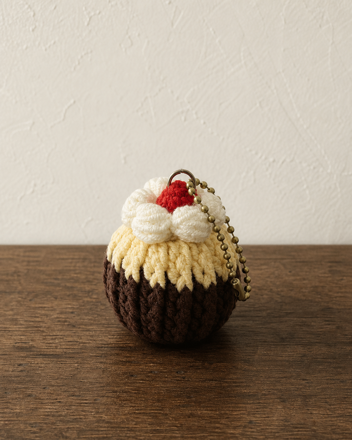 Mini Cupcake Crochet Keychain
