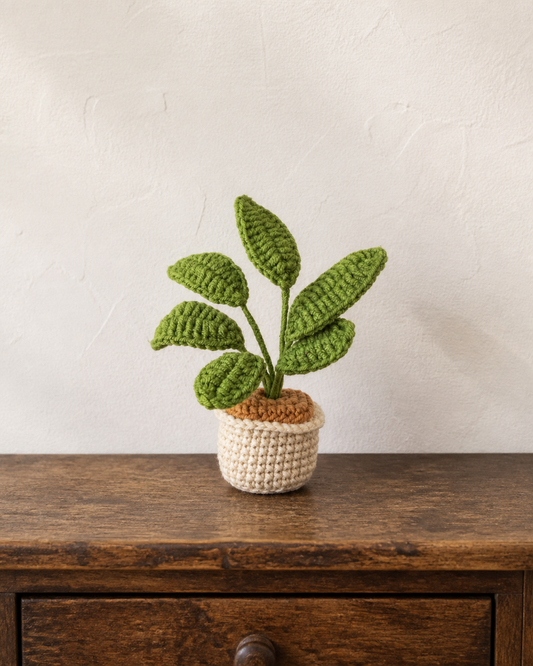 Green Leaf Magnetic Mini Potted Plant
