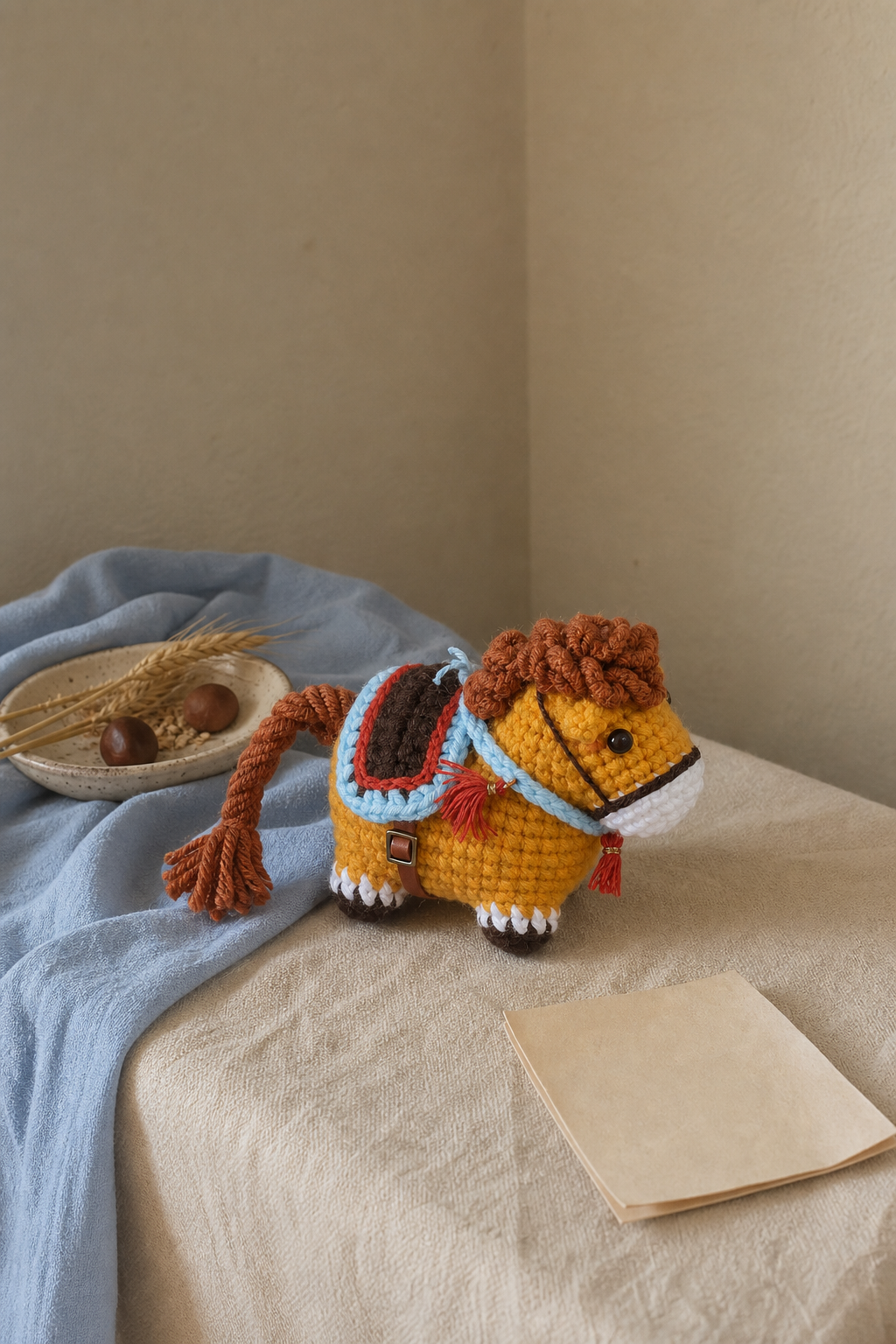 Lucky Horses Wool Crochet Keychain