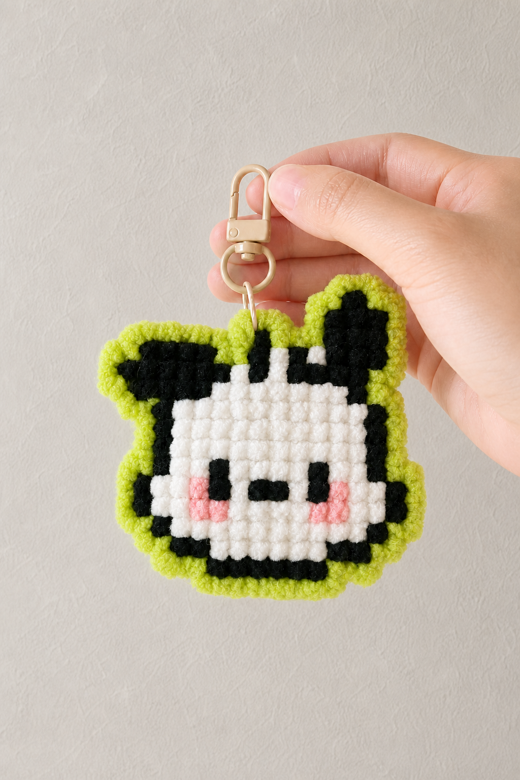Pixel Character Crochet Keychain