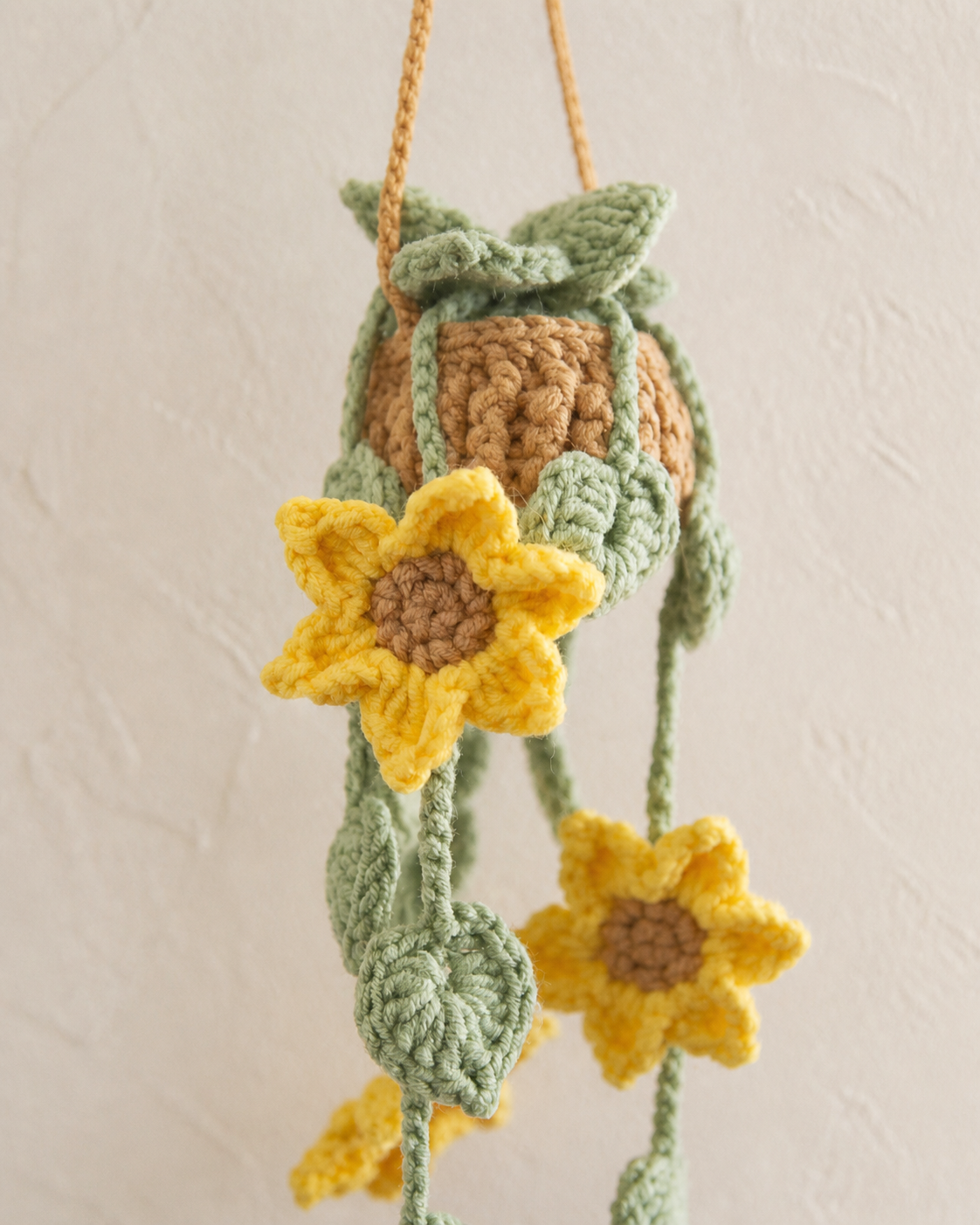Sunflower Crochet Hanging Planter