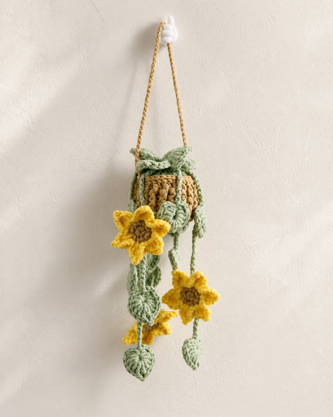 Sunflower Crochet Hanging Planter