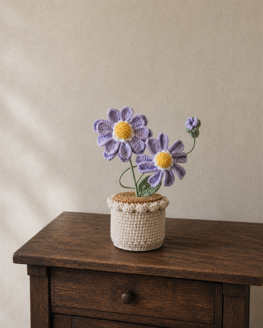 Crochet Daisy Pot