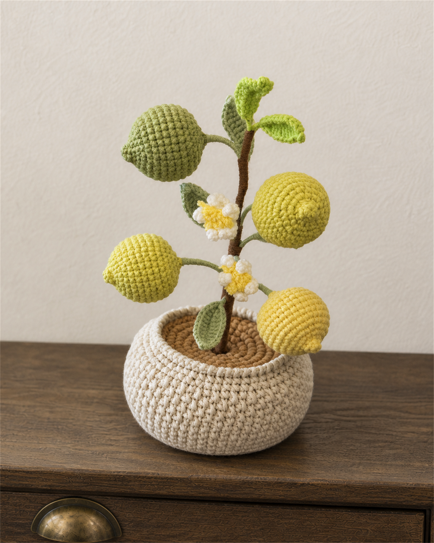 Lemon Tree Crochet Potted Plant