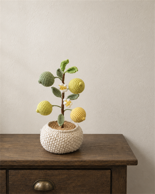 Lemon Tree Crochet Potted Plant