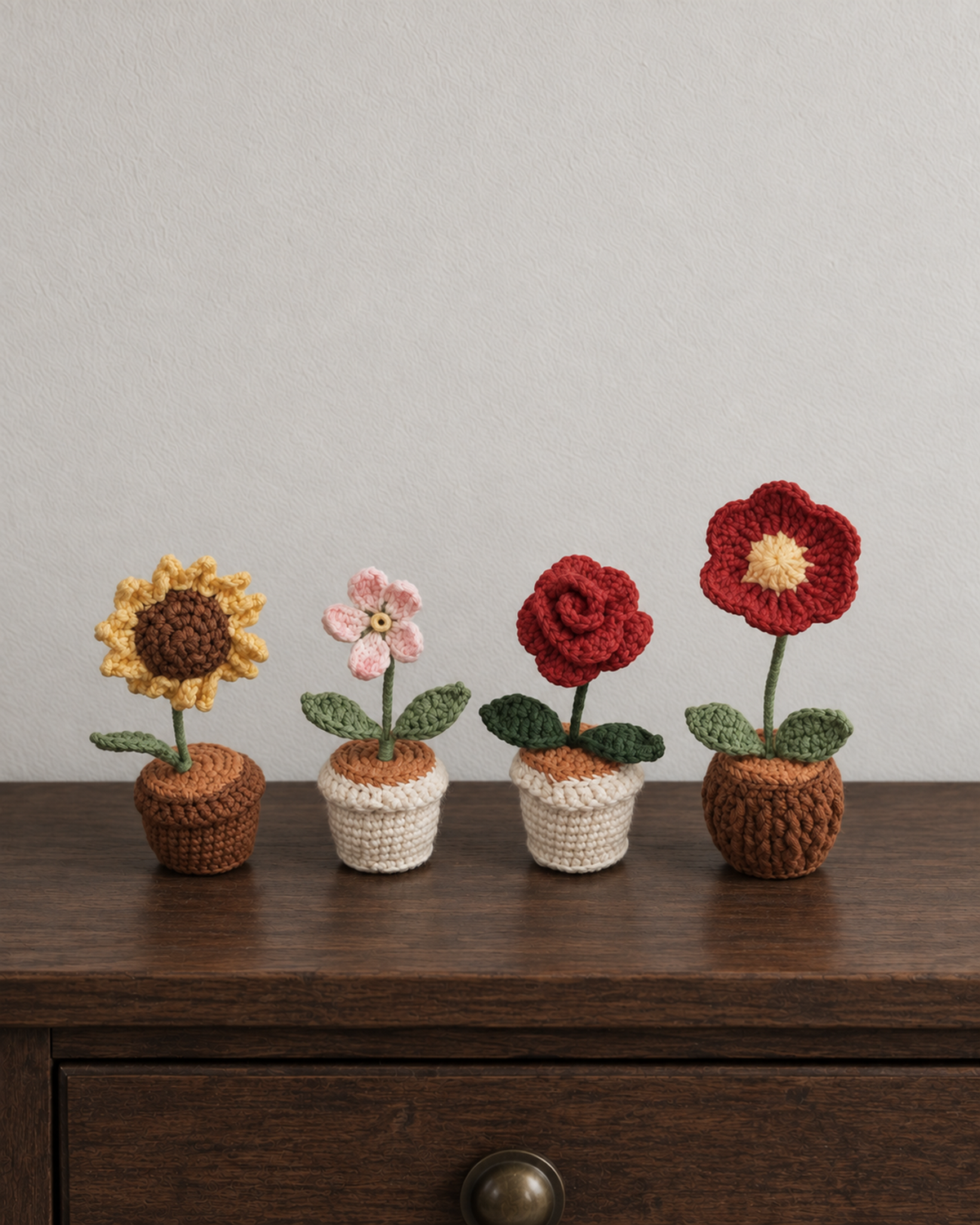 Mini Crochet Flower Pots