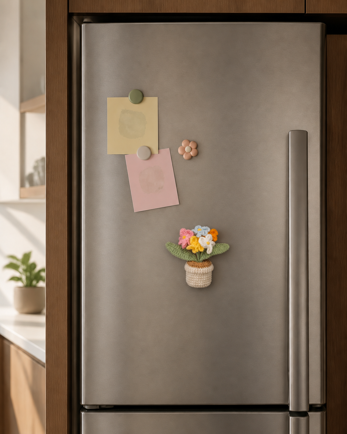 Pastel Flower Bouquet Magnetic Mini Potted Plant