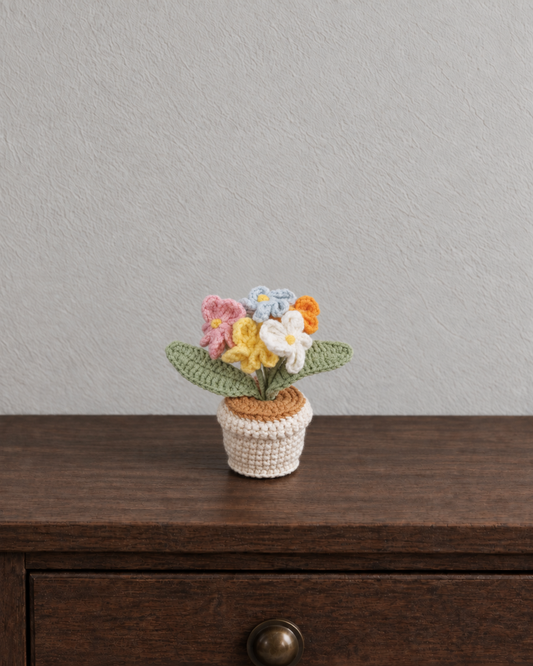 Pastel Flower Bouquet Magnetic Mini Potted Plant