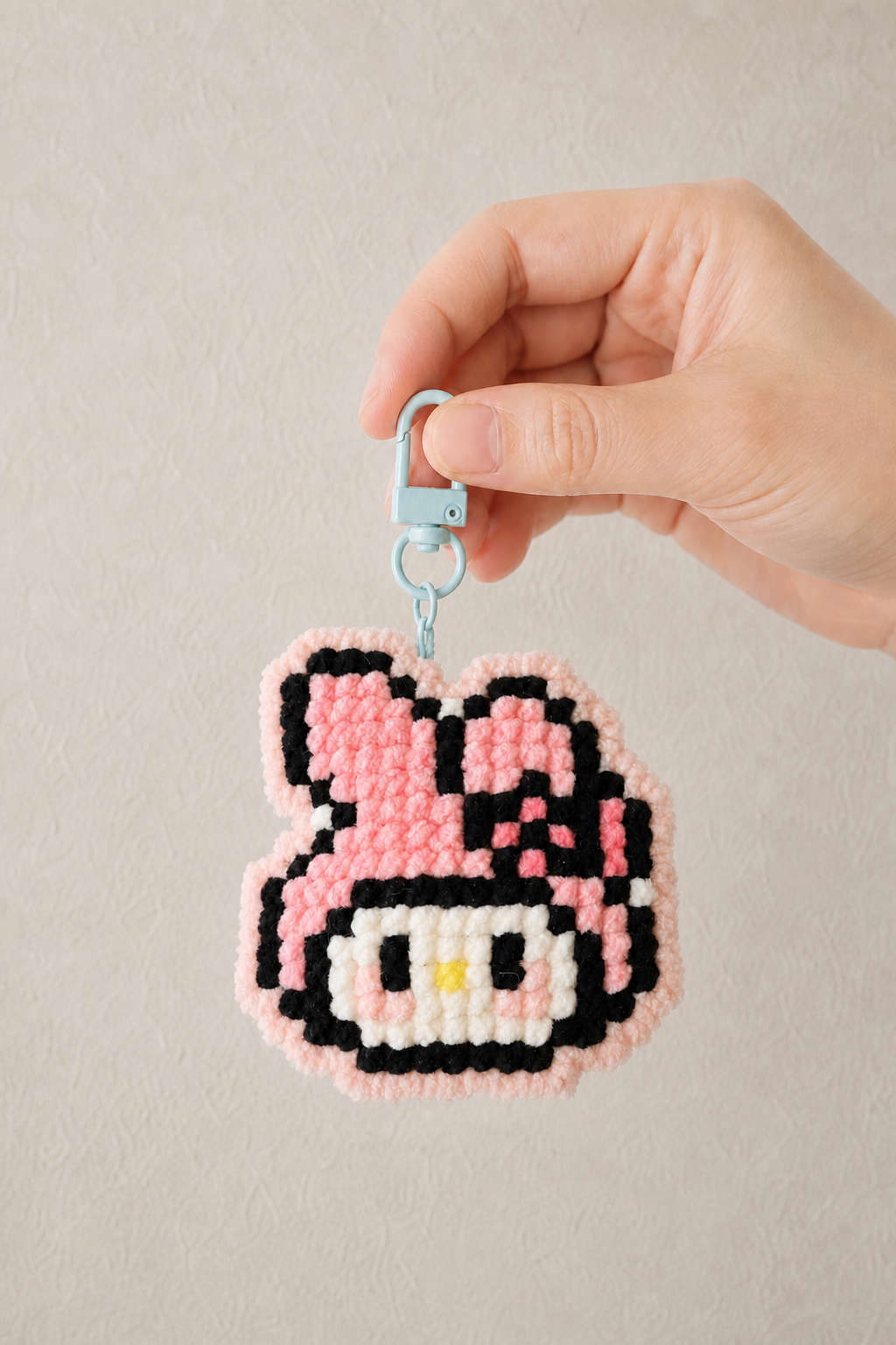 Pixel Character Crochet Keychain