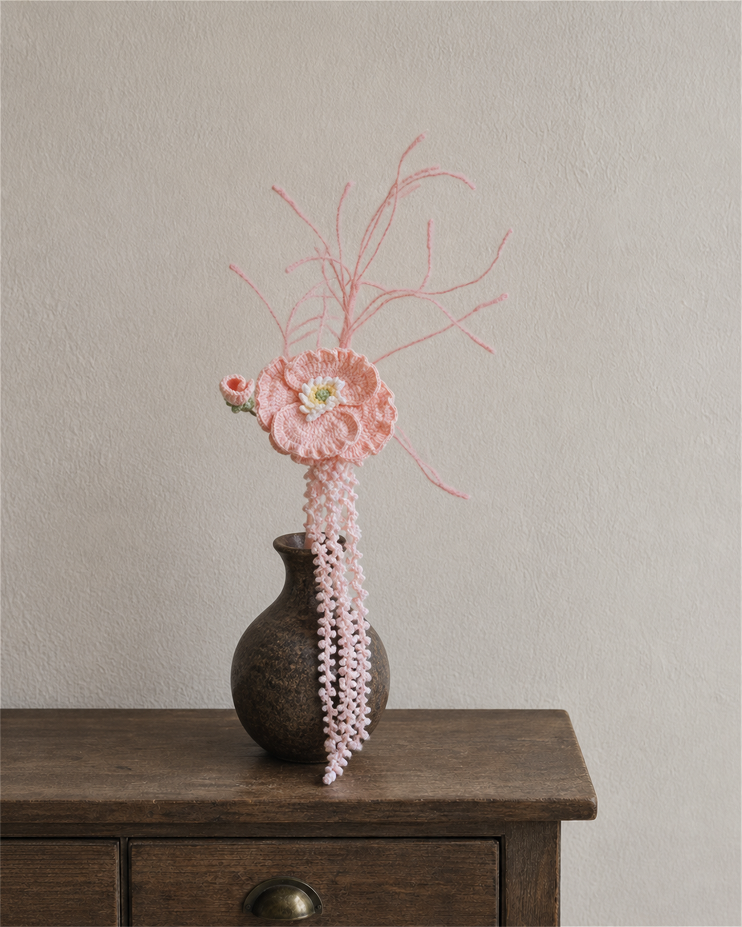 Blush Crochet Flower Trio