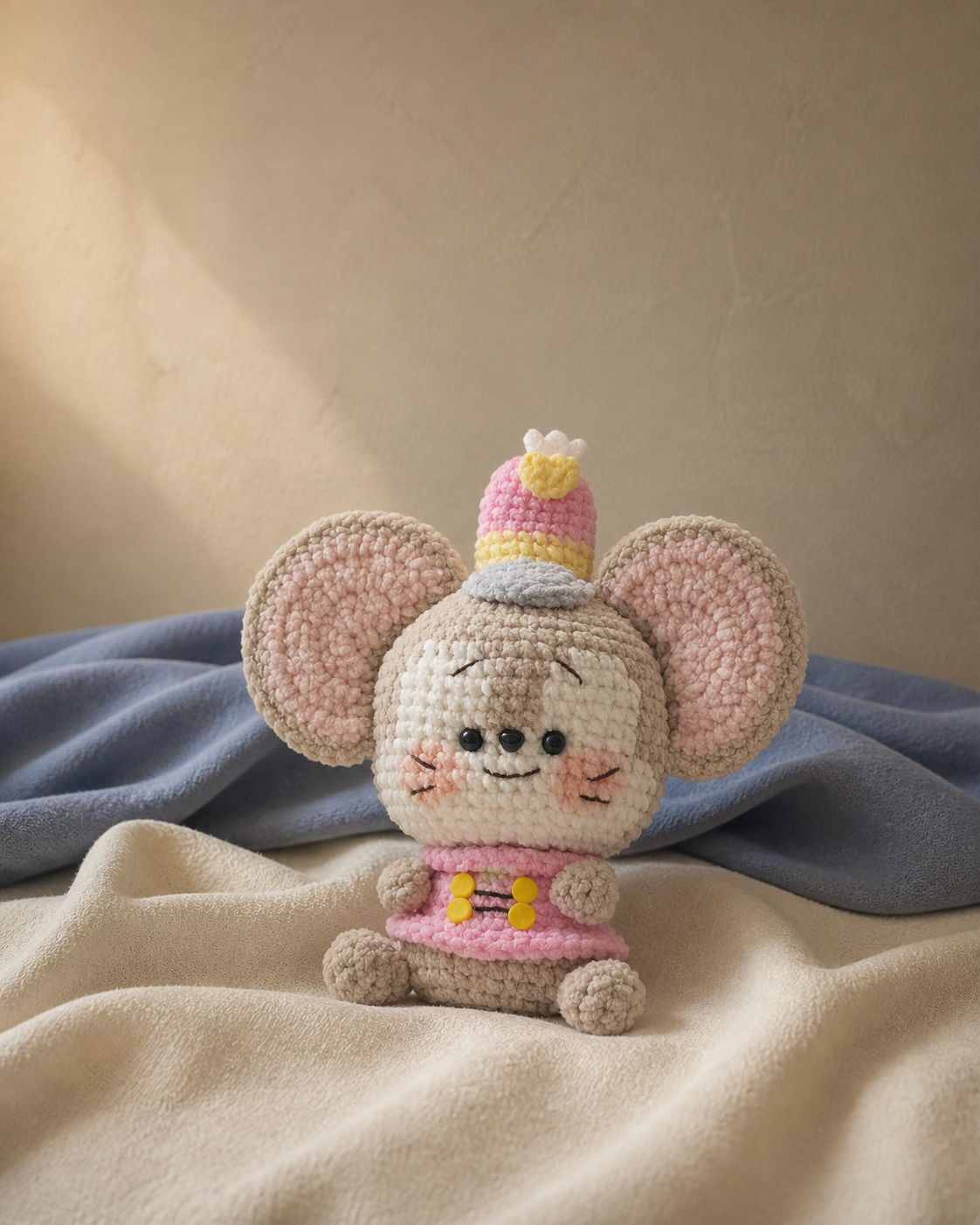 Poppy Crown Mouse Crochet Plush