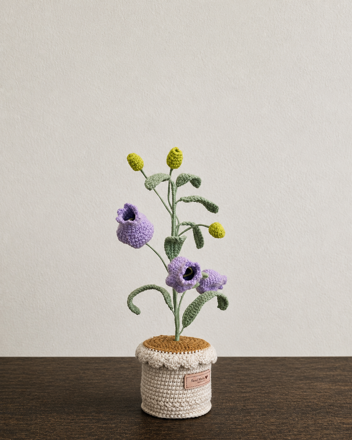 Purple Bellflower Crochet Potted Plant