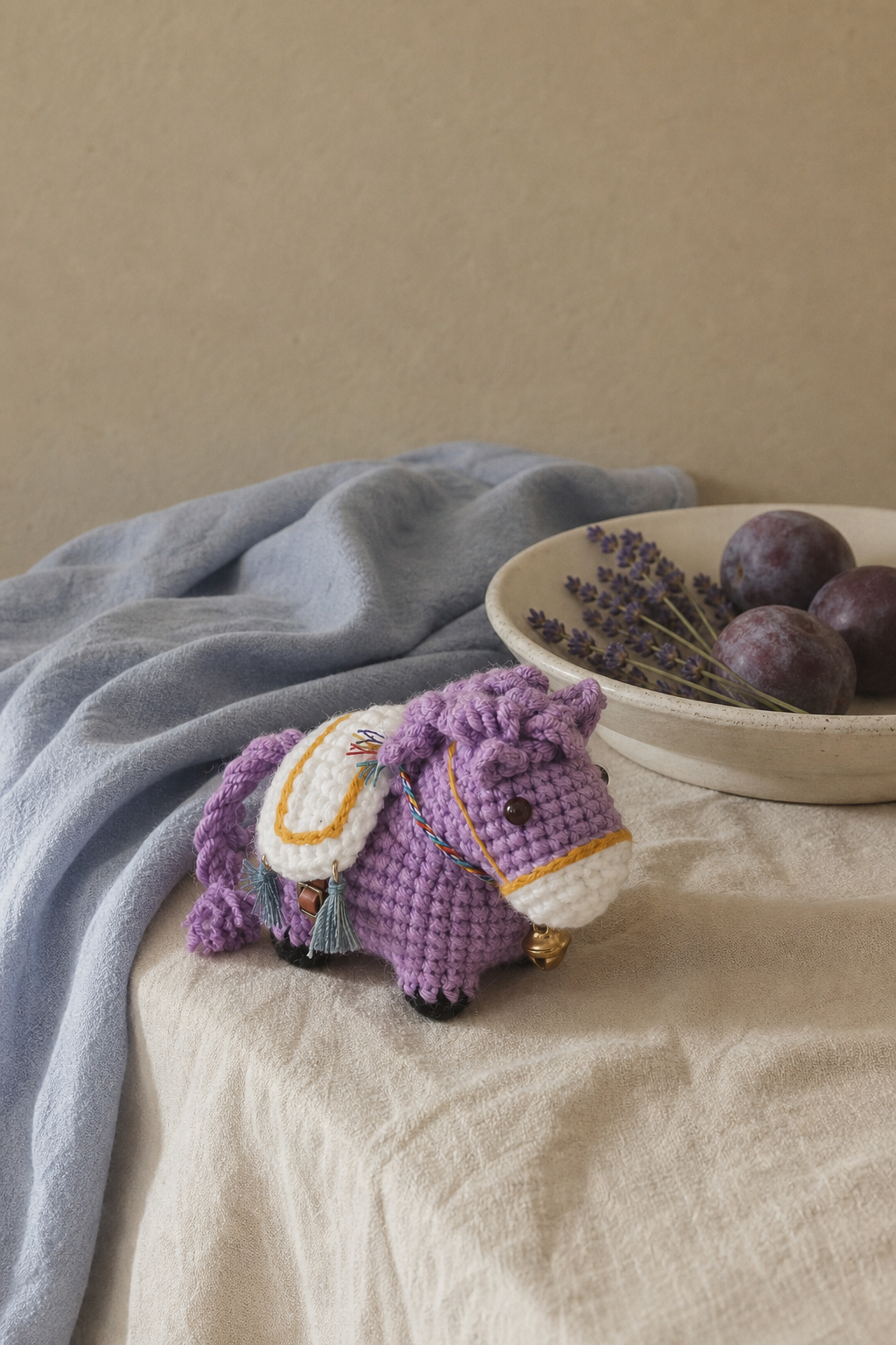 Lucky Horses Wool Crochet Keychain