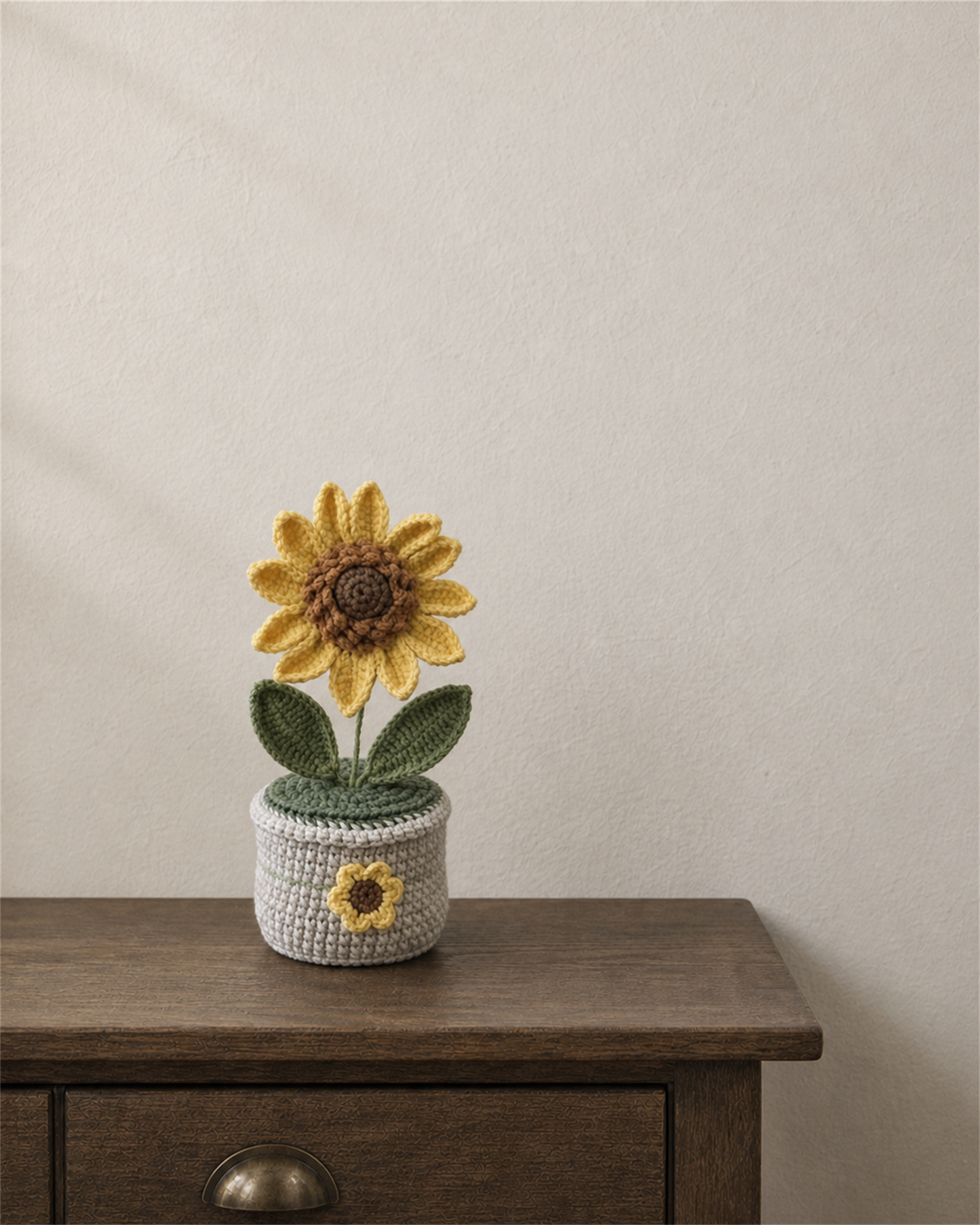 Medium Sunflower Crochet Potted Plant