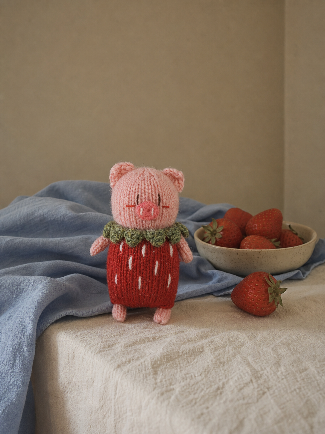 Fruit Friends Wool Crochet Keychain