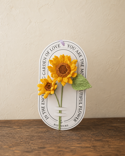 Sunflower Love Card Crochet Arrangement