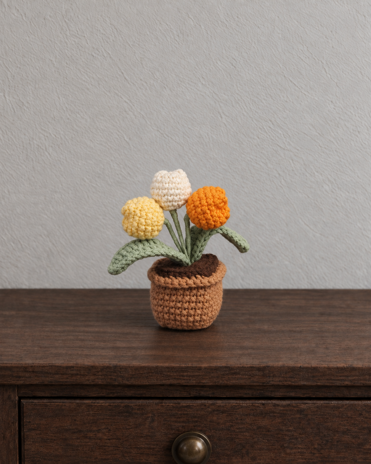 Sunset Tulip Trio Magnetic Mini Potted Plant