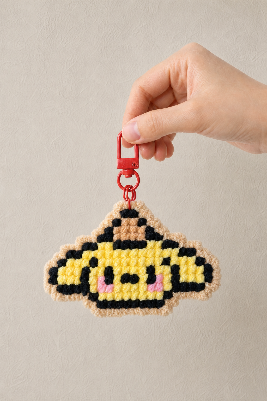 Pixel Character Crochet Keychain